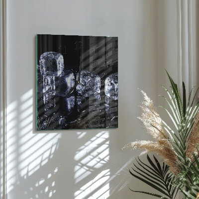 Glass clock square Ice cubes