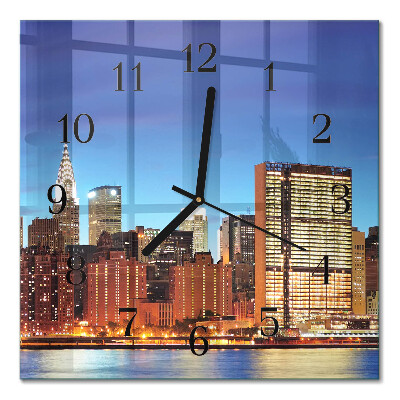 Glass clock square Horizon