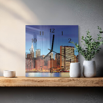 Glass clock square Horizon