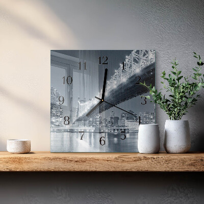 Square wall clock Bridge