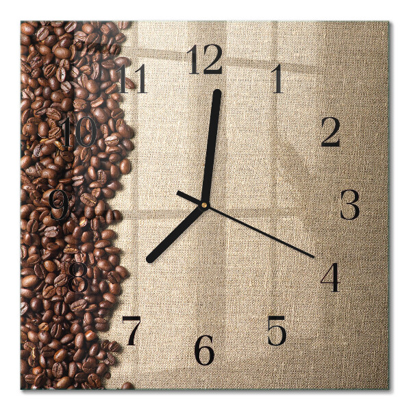 Square kitchen clock Coffee beans