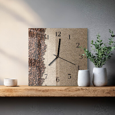 Square kitchen clock Coffee beans