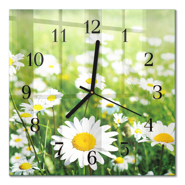Square wall clock Daisies