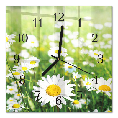 Square wall clock Daisies