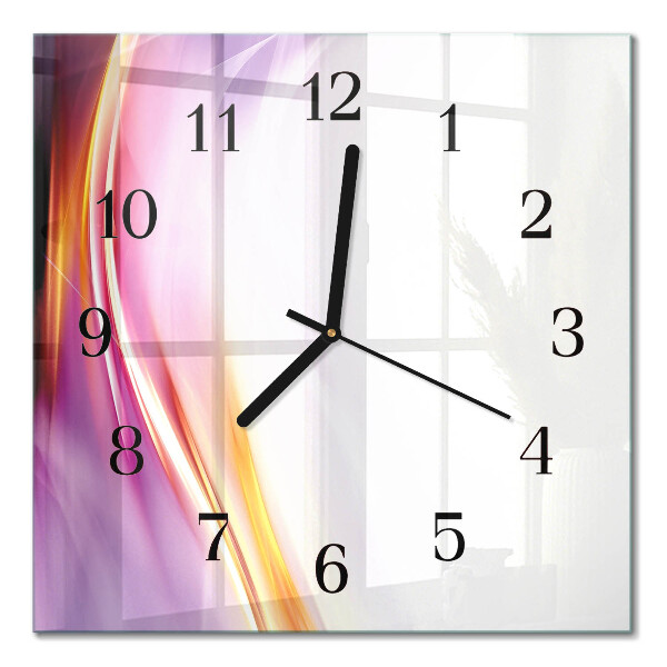 Glass wall clock square Abstraction