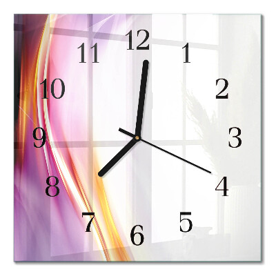 Glass wall clock square Abstraction