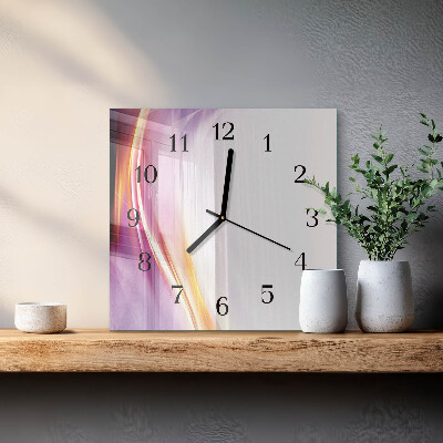 Glass wall clock square Abstraction