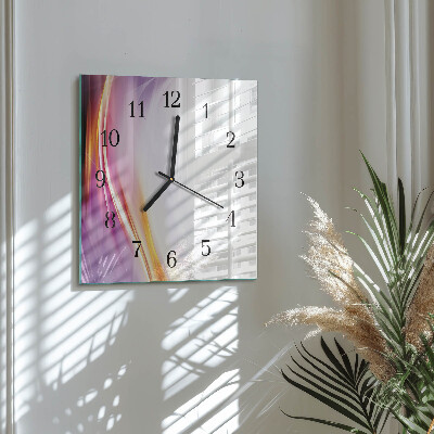 Glass wall clock square Abstraction