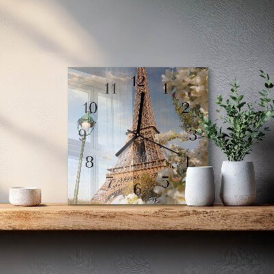 Square kitchen clock Eiffel Tower Paris