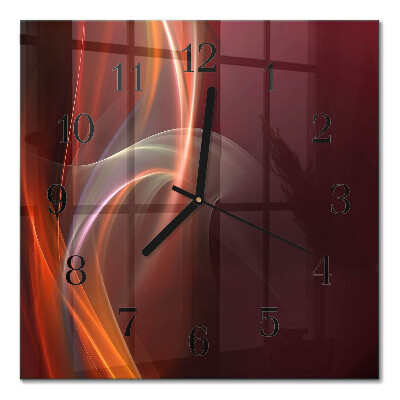 Glass wall clock square Abstract lines