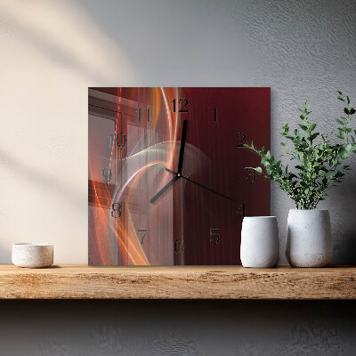 Glass wall clock square Abstract lines