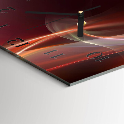 Glass wall clock square Abstract lines