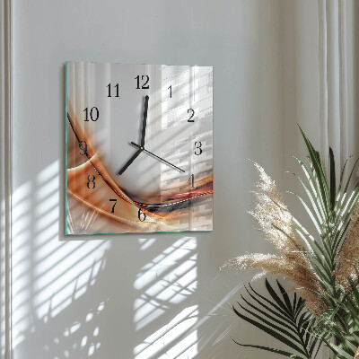 Glass wall clock square Abstraction