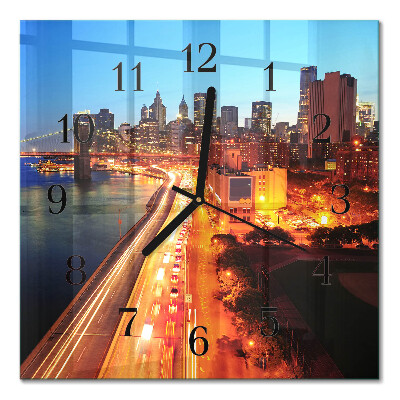 Glass clock square Horizon