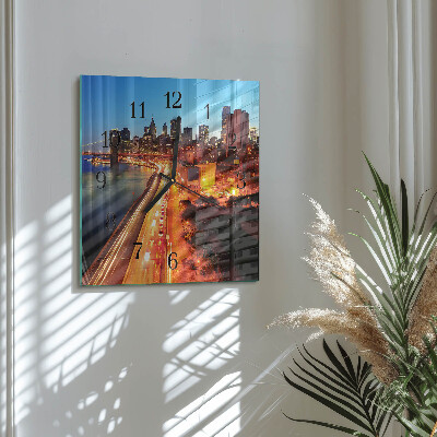 Glass clock square Horizon