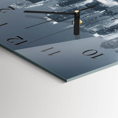 Glass wall clock square Night horizon