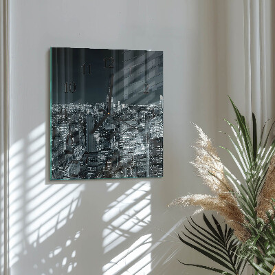 Square kitchen clock Night horizon