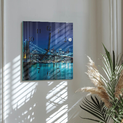 Square kitchen clock Night horizon