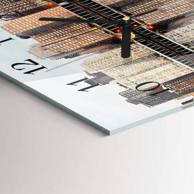 Glass wall clock square Horizon