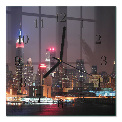 Glass clock square Horizon
