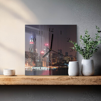 Glass clock square Horizon