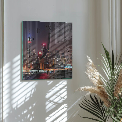 Glass clock square Horizon