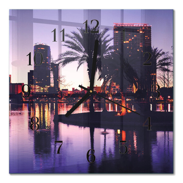 Square wall clock Palm trees in Florida