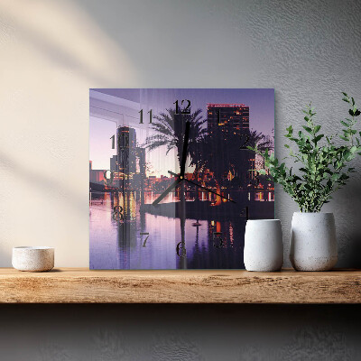 Square wall clock Palm trees in Florida