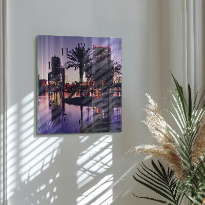 Square wall clock Palm trees in Florida