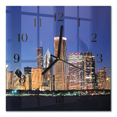 Glass wall clock square Horizon