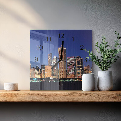 Glass wall clock square Horizon