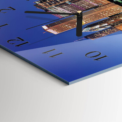 Glass wall clock square Horizon