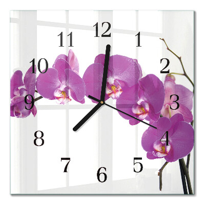 Square wall clock Orchid