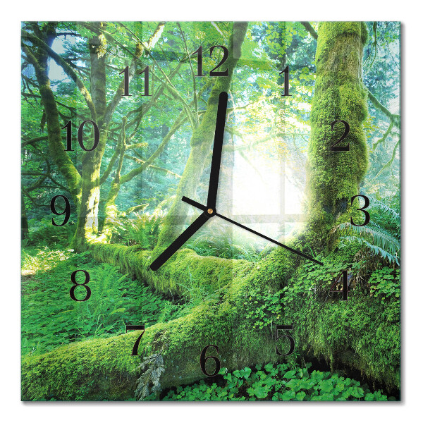 Square wall clock Forest moss