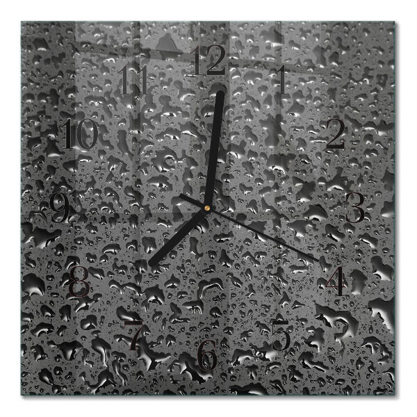 Glass clock square Drops of water