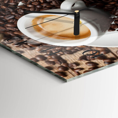 Square wall clock A cup of coffee