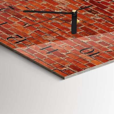 Glass clock square Brick wall
