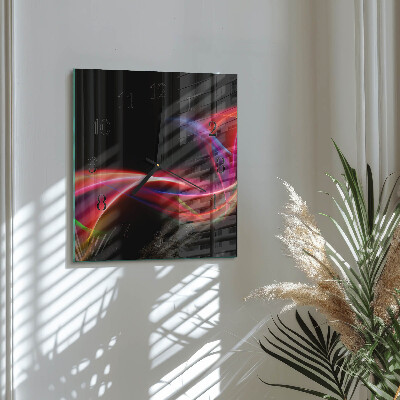 Glass wall clock square Abstract lines