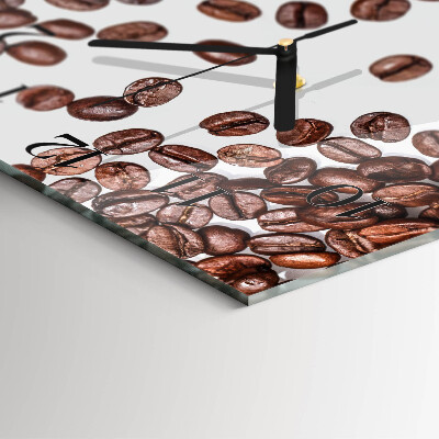 Glass wall clock square Coffee beans