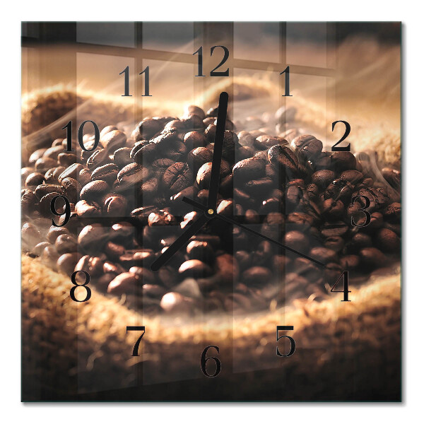 Square kitchen clock Coffee beans