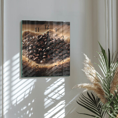 Square kitchen clock Coffee beans