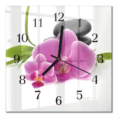 Square wall clock Orchid