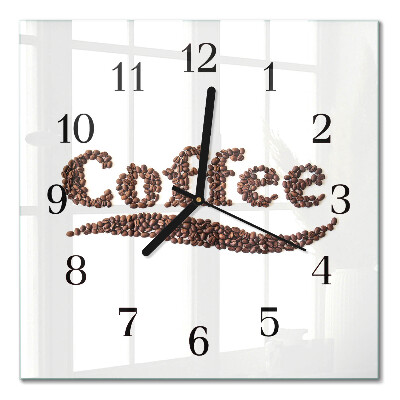 Glass clock square Coffee 