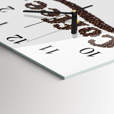 Glass clock square Coffee 