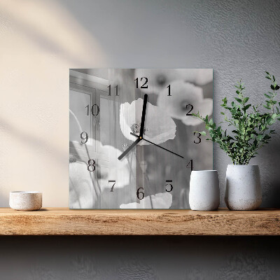 Square wall clock Poppies