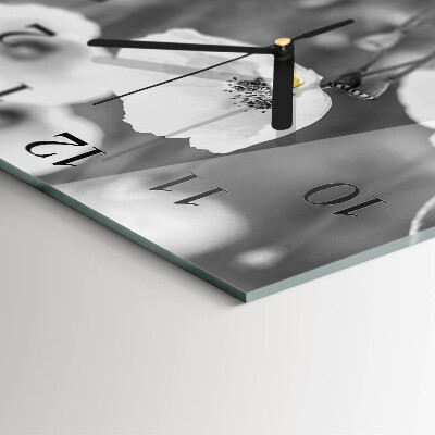 Square wall clock Poppies
