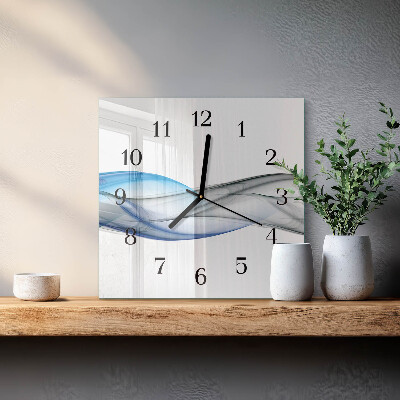 Glass clock square Abstract smoke