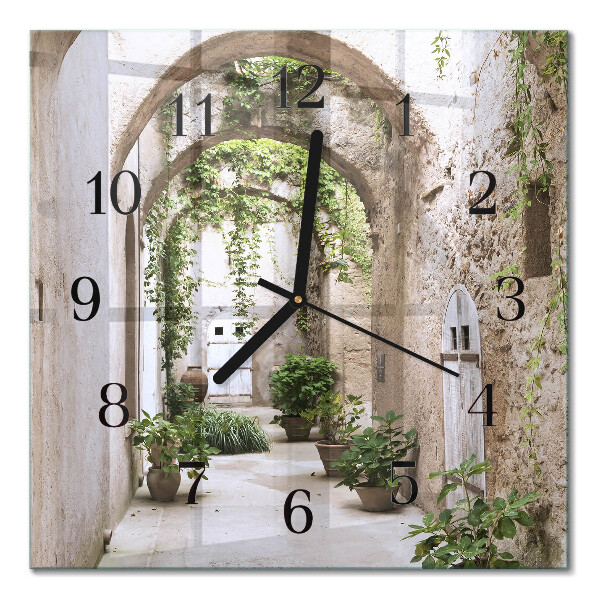 Glass clock square Plant alley
