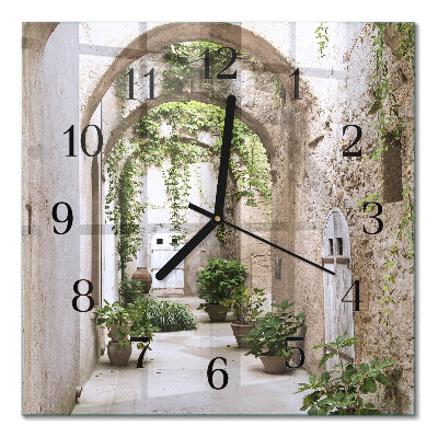 Glass clock square Plant alley