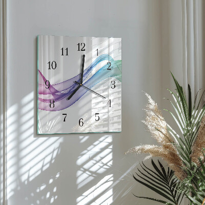 Square wall clock Abstract lines
